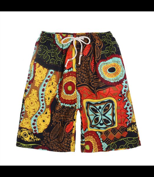 

2021 soccer shorts summer style cotton and linen printed big pants beach men's loose dzeko ccc666, Black;red