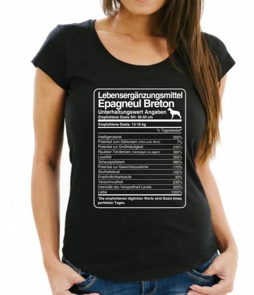 

t-shirt womens dose epagneul breton life supplements by siviwonder, White;black