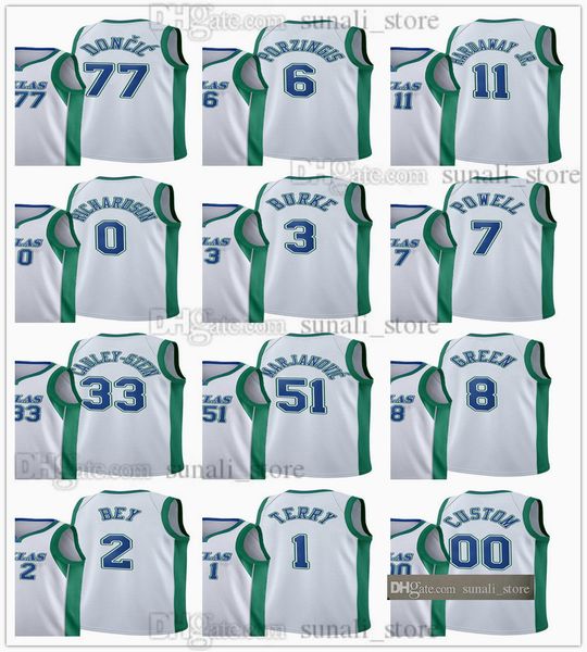 

2021 2022 city white basketball jersey doncic 77 luka kristaps 6 porzingis tim hardaway jr. trey burke josh richardson boban marjanovic will, Black;red