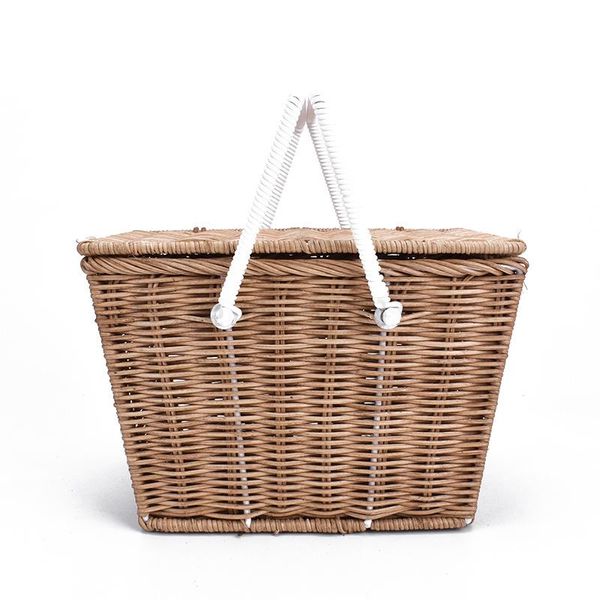 

storage baskets cute summer bell piki basket natural vintage rattan woven portable picnic multifunctional box