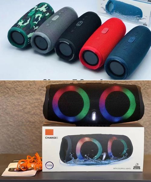 

charge 5 rgb light bluetooth speaker charge5 portable mini wireless outdoor waterproof subwoofer speakers support tf usb card box