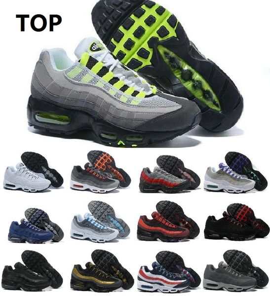 

95 running shoes men women triple black white neon laser fuchsia red orbit bred aqua 95s mens womens trainers sports sneakers