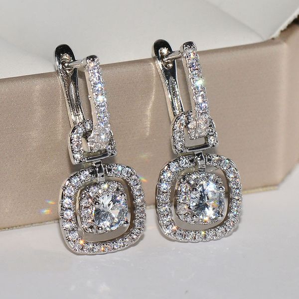 

choucong hollow drop earring pave aaaaa cz real 925 sterling silver party wedding dangle earrings for women statement jewelry