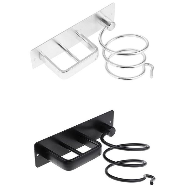 

aluminum wall mounted hair dryer rack organizer straightener holder set bathroom shelf for washroom supplies hooks & rails