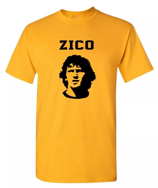 

zico brazil world cup football mens t-shirt, White;black