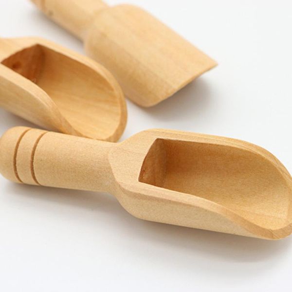 

spoons 3pcs mini wooden scoops bath salt wood spoon candy flour kitchen tool