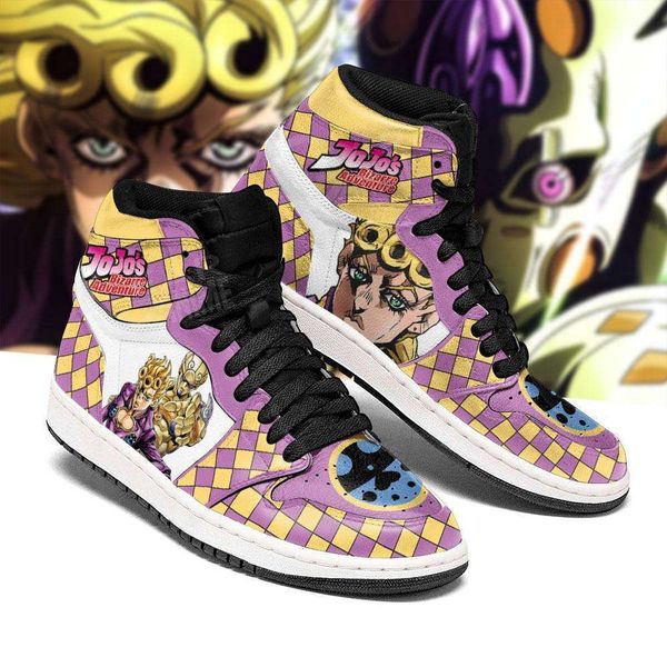 

customization jojo's bizarre adventure sneakers giorno giovanna anime shoes