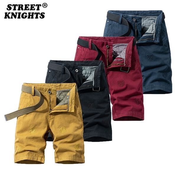 

summer solid color fashion cotton casual breeches cargo men shorts breathable quick dry multi pocket hip hop short 210629, White;black