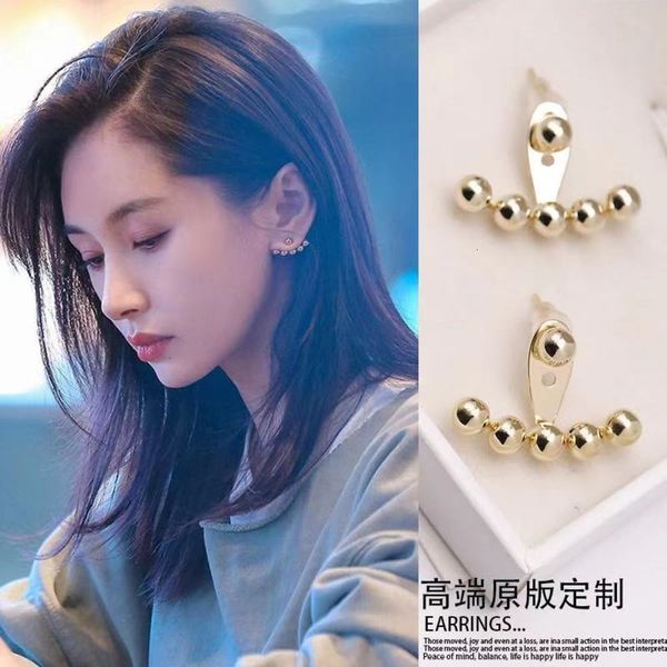 

s925 silver needle wang ziwen same earrings, a fashion earring with two back hanging earrings and earrings