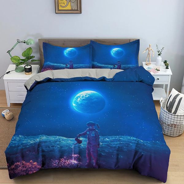 

bedding sets galaxy universe planet starry sky duvet cover for kids boys astronaut set teens spaceman comforter quilt