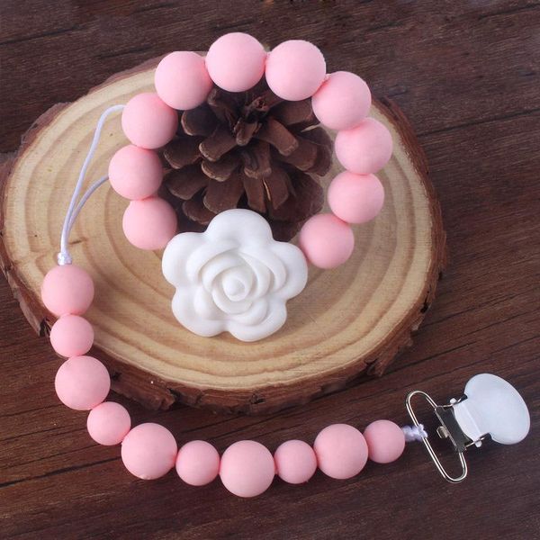 

pacifiers# safe silicone gel molar toys teething pacifier chain clips for infanr kids beads nipples holder chew accesories