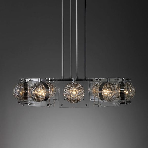 

pendant lamps all copper light luxury crystal chandelier post modern living room dining creative football shape