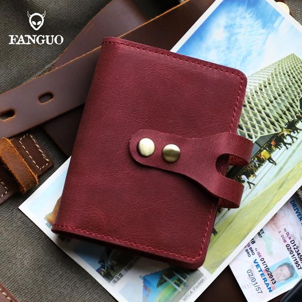 

card holders 26 bits case genuine leather business holder wallet men women credit passport id cards slots bag, Brown;gray