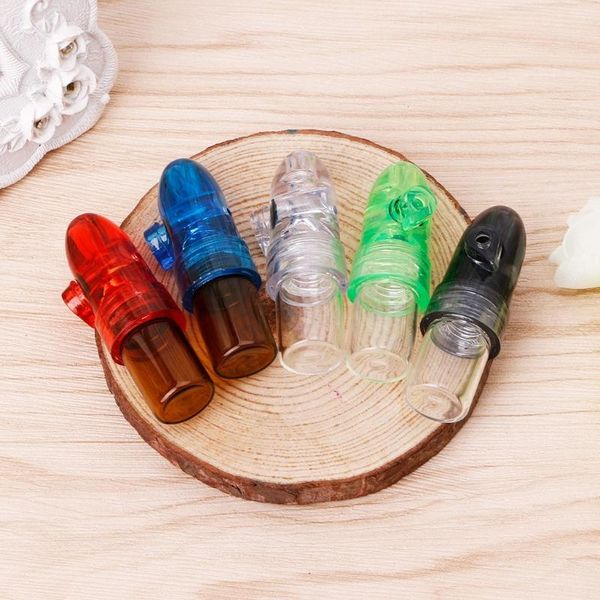 

storage bottles & jars small acrylic plastic snuff dispenser rocket snorter glass vial 53mm