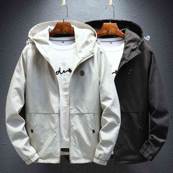 

men's jackets 2021 autumn thin jacket with hoodie trend youth, Black;brown