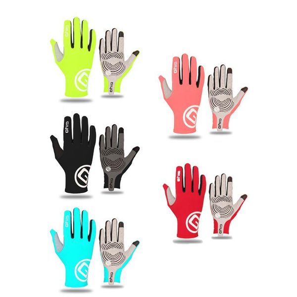 

cycling gloves full finger touch screen anti-slip lycra fabric bicycle road bike long sleeve, Black