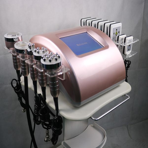 

6 in 1 multifunctiona portable radio frequency skin tightening face lift weight loss vacuum 40k ultrasonic cavitation body shape lipo laser