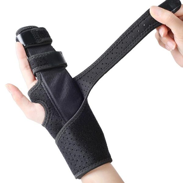 

wrist support joint sprain finger fracture splint sports thumb tendon sheath fixation brace, Black;red