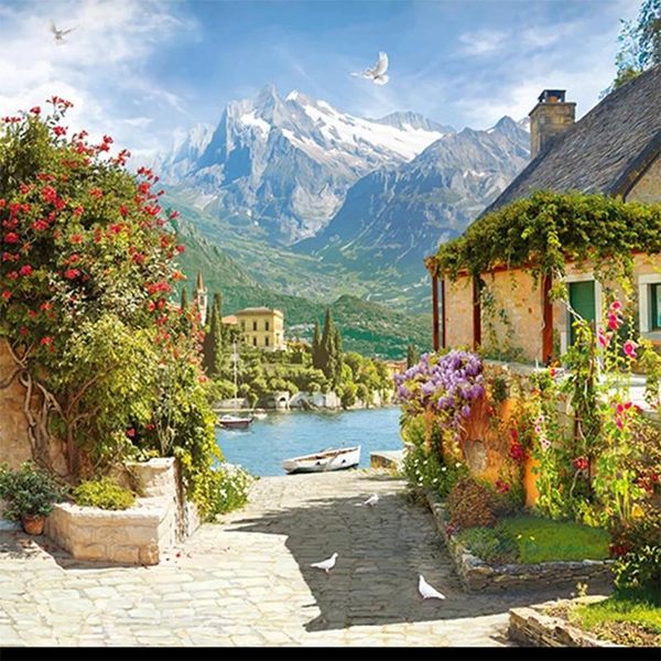 

wallpapers custom retro european landscape 3d self adhesive wallpaper mural living room bedroom tv background decor non-woven waterproof