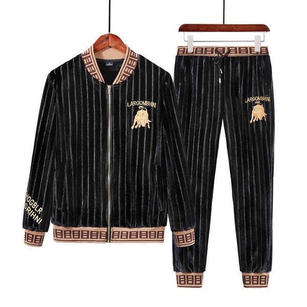 

golden veet large casual new plush thickened winter warm men's suit, Gray