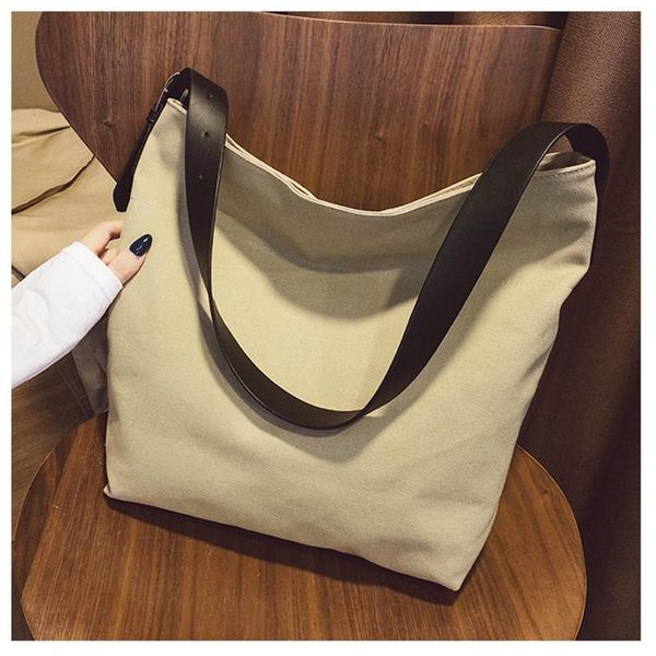 

women's large capacity canvas shoulder bag stylish versatile simple energetic, neutral youthful contracted trendy bags