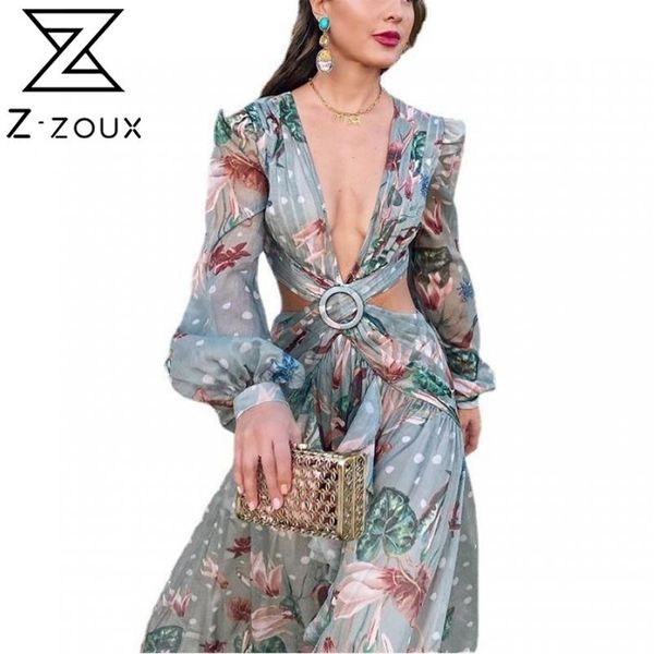 

women dress lantern sleeve v-neck hollow out bohemian es for long plus size summer 210513, Black;gray