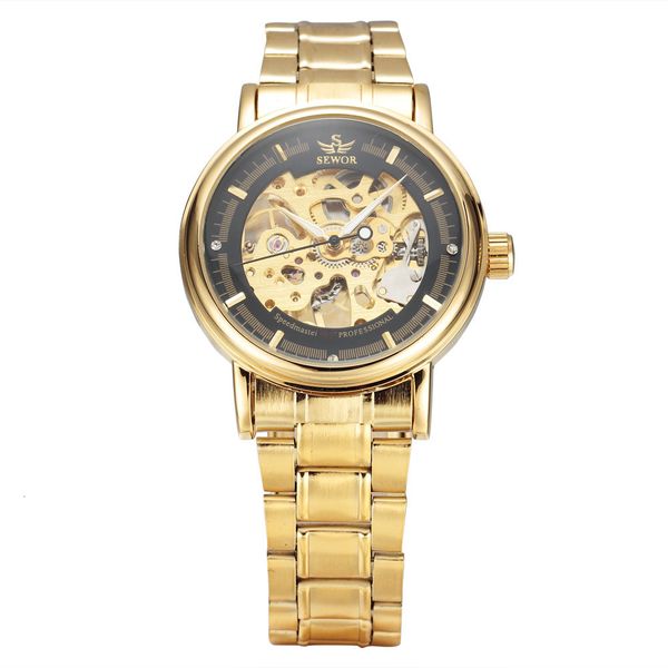 

men's mechanical watch sewor, Slivery;brown