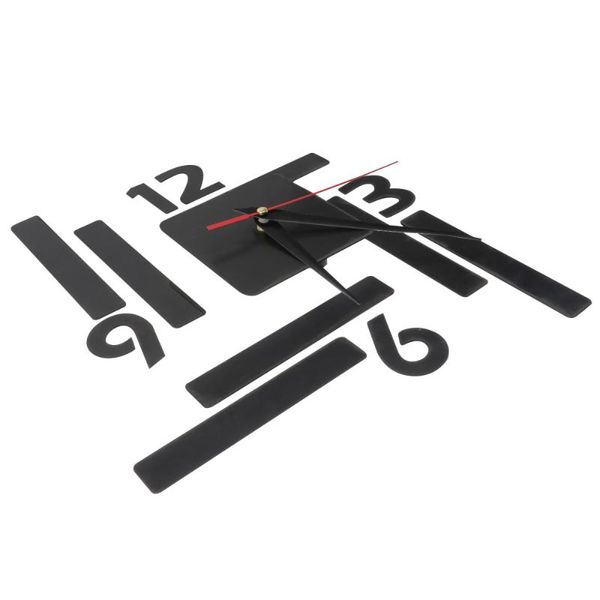 

1pc mute clock diy creative home wall decor black without battery clocks