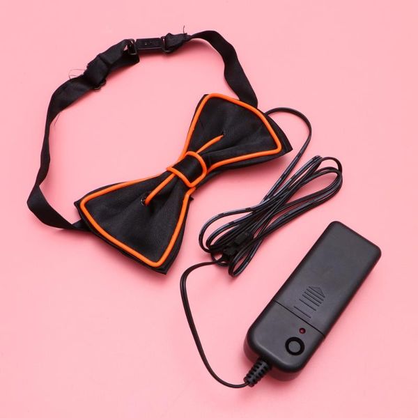 

bow ties orange flashing tie led glowing luminous collar performance party dress supplies without battery, Black;gray