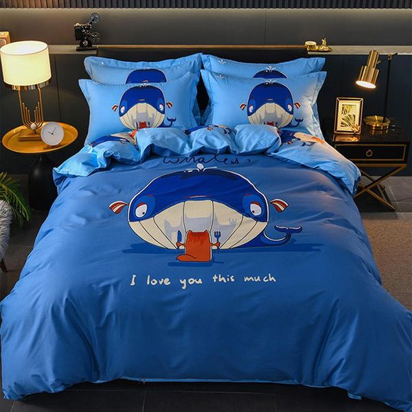

bedding sets  king cotton 4pcs set duvet cover pillowcase flat bed sheet bedspreads home el bedclothes cartoon