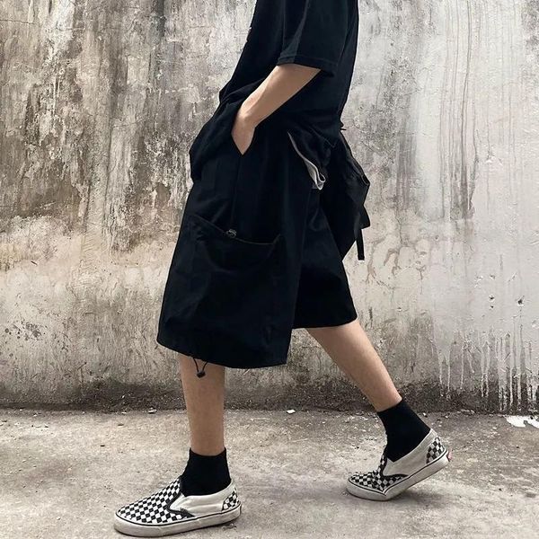 

men's shorts cargo pants summer is a logo big pockets easy leisure code flow straight five minutes of in the autumn, White;black
