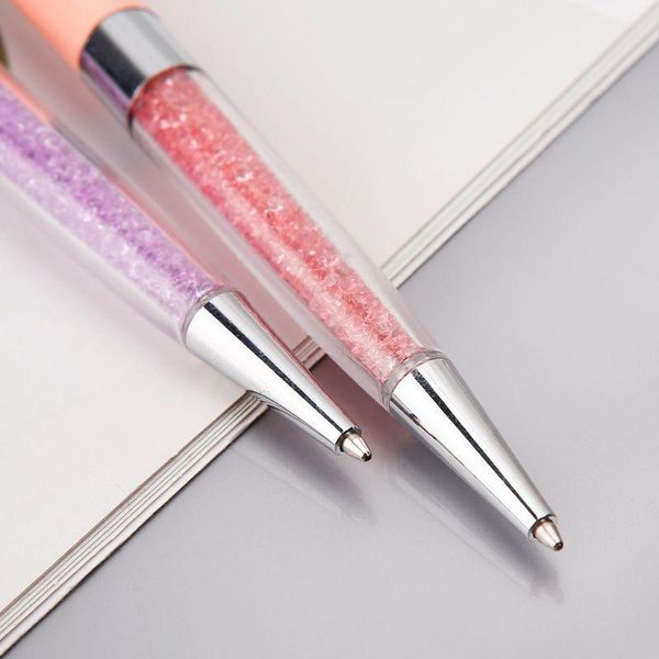

ballpoint pens kawaii crystal pen magic metal with large diamond office school supplies christmas gift dropship, Blue;orange