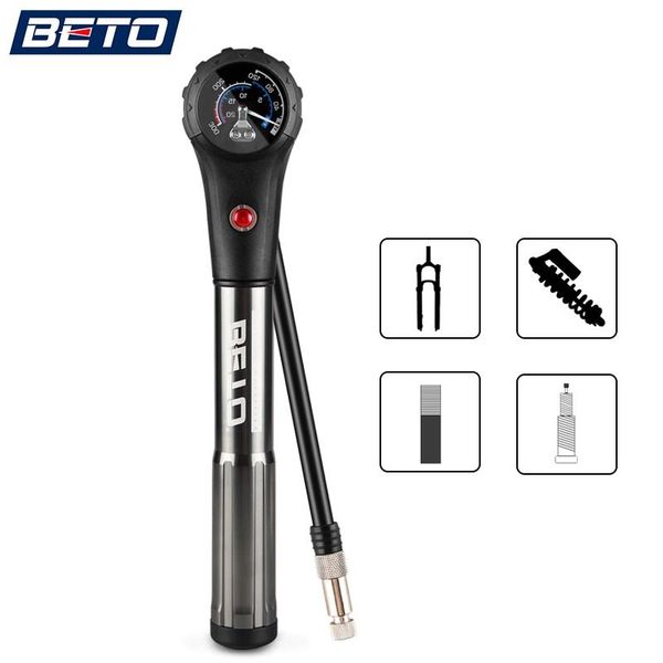

bike pumps beto 300psi bicycle fork pump mtb gauge presta shcrader combo cycling portable air inflator road mini hand