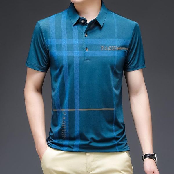 

men's dress shirts 2021 summer short sleeve t-shirt slim middle-aged fashion half casual shirt, White;black