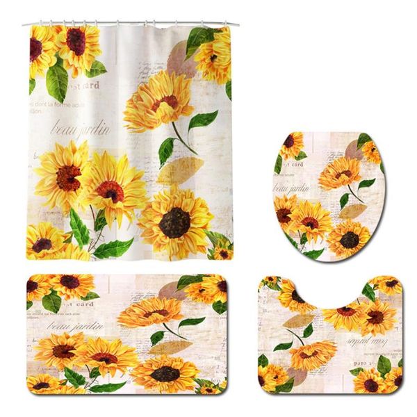 

shower curtains curtain daisy rose print waterproof polyester bath for bathroom accessories with hooks 71 x inch