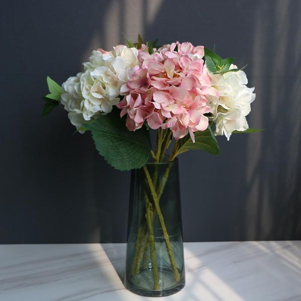 

decorative flowers & wreaths hydrangea bouquet artificial flower silk material rustic wedding party decorations home decor accessories