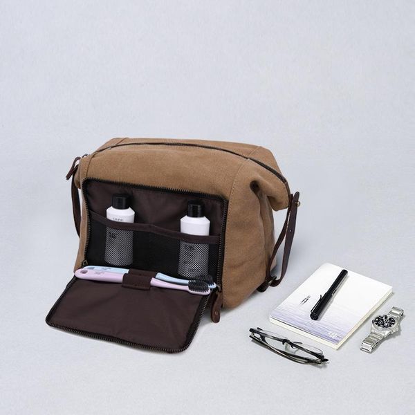 

cosmetic bags & cases men's canvas toiletry bag retro clutch waterproof