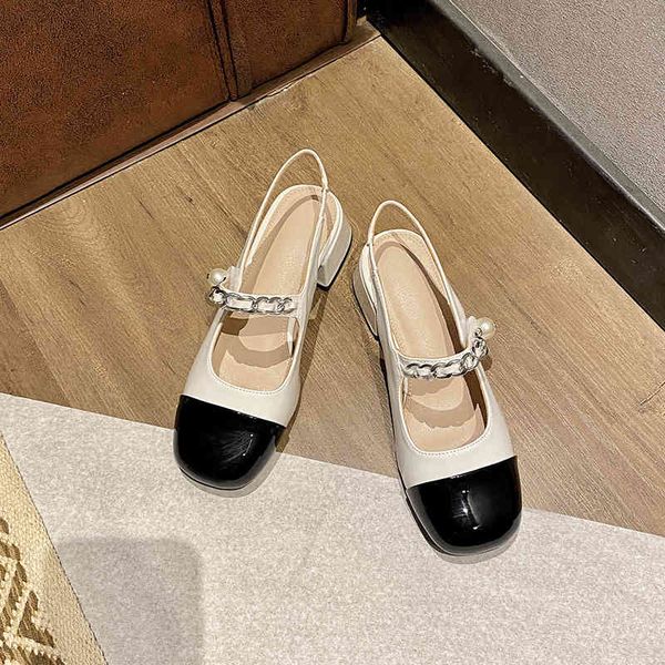 

grape mother studiolee ~ french bottom thick heel square head button small fragrance mary jane single shoe female, Black