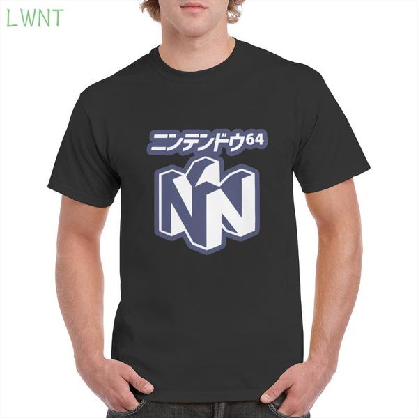 

men's t-shirts 100% cotton n64 retro video game console tshirt japanese 64 print t shirt oversized women/men's, White;black