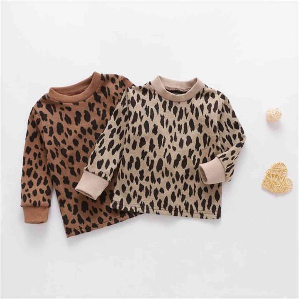 

children pullover baby boy 12m 5t leopard printed long sleeve upper outer garment girls crew neck sweater spring autumn, Blue