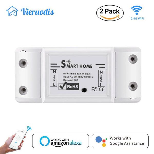 

smart home control tuya diy wifi light switch universal breaker timer wireless remote works with alexa google 2 piece