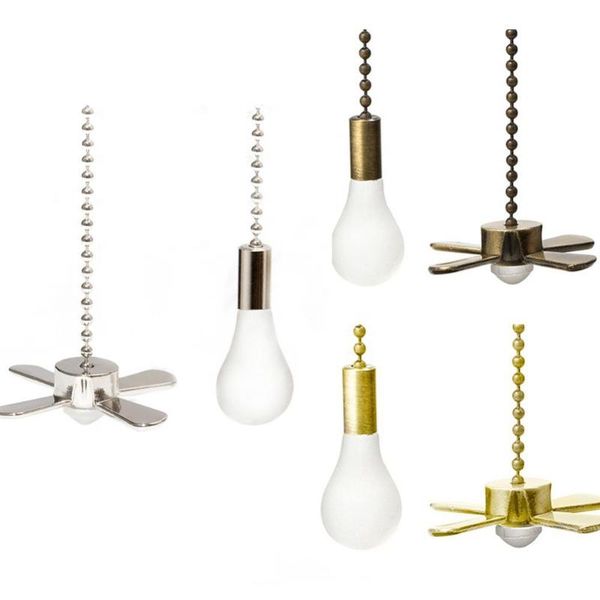 

decorative objects & figurines 2pcs fan pulls lamp chain extender retro metal ceiling lighting accessories chandelier zipper home decoration
