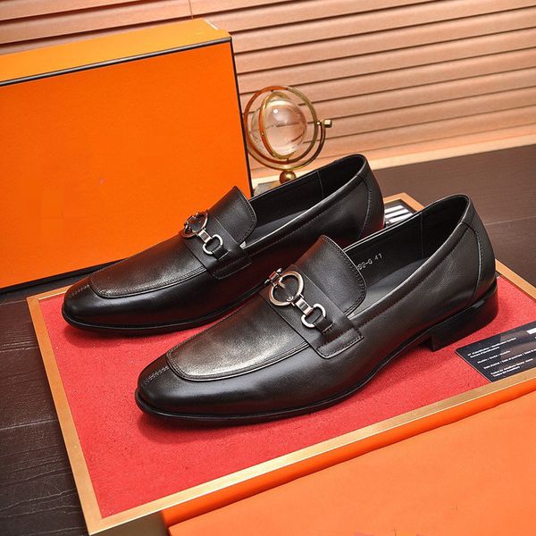 

2021 designer luxury dress shoe handmade brogue style paty leather wedding shoes men flats leather oxfords formal shoes, Black