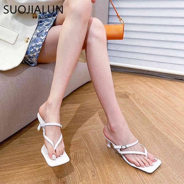 

suojialun 2021 new summer slippers thin high heel slides female slip on flip flop ladies brand narrow band sandal shoes pumps k78, Black