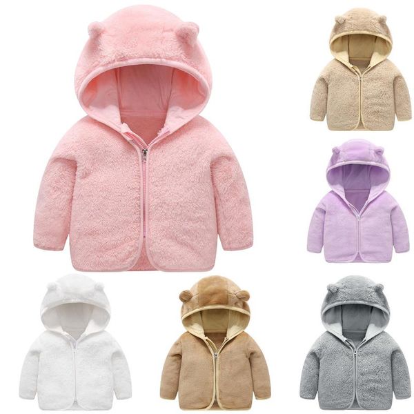 

coat toddler kids baby grils boy cute ear zipper solid thick hooded warm outwear fashion trench gabardina infantil, Blue;gray