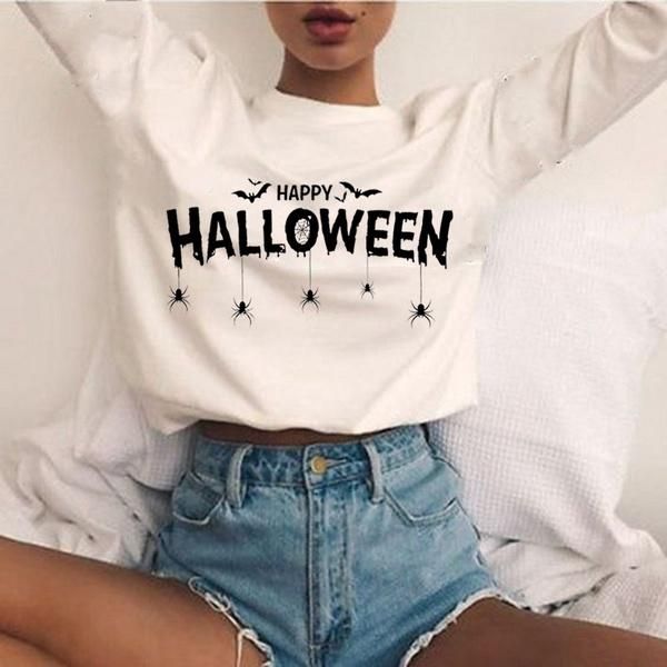 

women's hoodies & sweatshirts bat happy halloween this sweatshirt grunge women graphic tumblr funny fashion jumper pure cotton pullov, Black