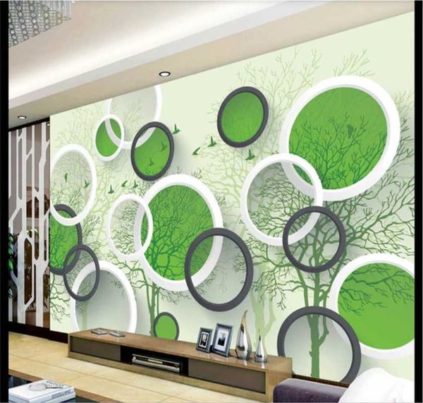 

wallpapers xuesu custom 8d waterproof wall cloth wallpaper mural 3d circle tree branch silhouette background