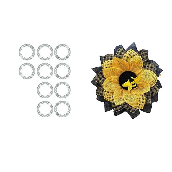 

decorative flowers & wreaths 10pcs christmas metal decoration wreath 1x simulation leaf bee sunflower