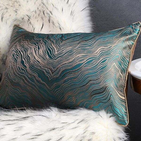 

art jacquard pillow cushion cover green ripple cojines decorativos para sofa decorative pillows housse de coussin cushions cushion/decorativ