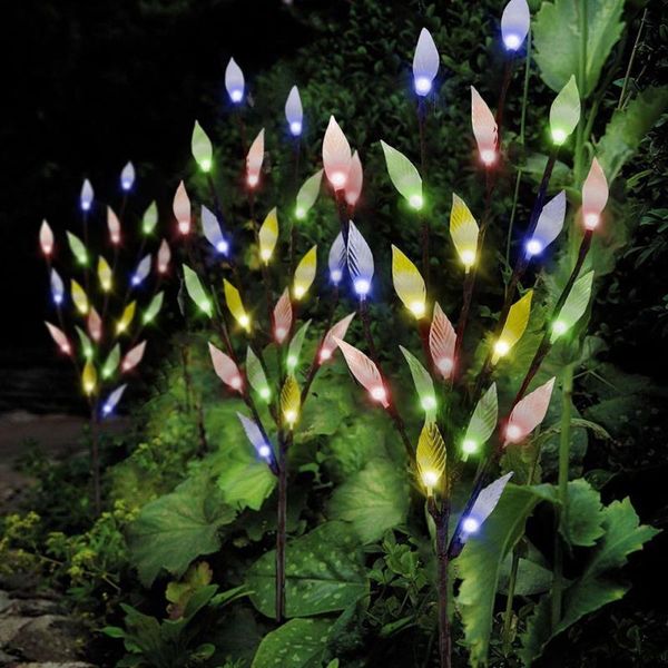 

vivid flower string treet lamp energy saving durable lawn simulation leaf branch solar outdoor garden paths borders decor light lamps